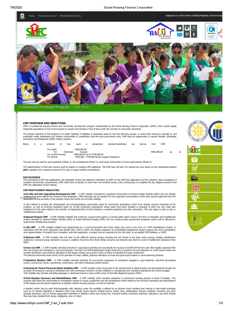 Social Housing Finance Corporation | PDF | Loans | Mortgage Loan