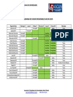 Cronograma General Definitivo Juegos Regionales ASCUN 2019