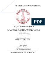 00. Complex Analysis University of Calicut