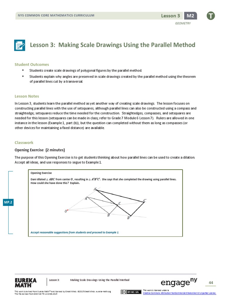Lesson 3: Making Scale Drawings Using The Parallel Method: Student ...