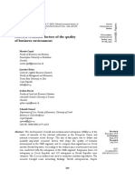 Selected Economic Factors of The Quality of Business Environment