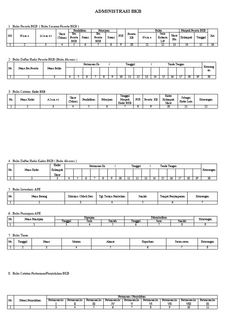 Administrasi Bkb Pdf