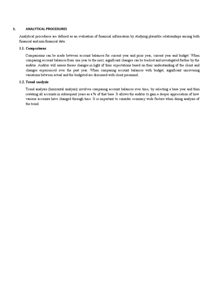Analytical Procedures | PDF