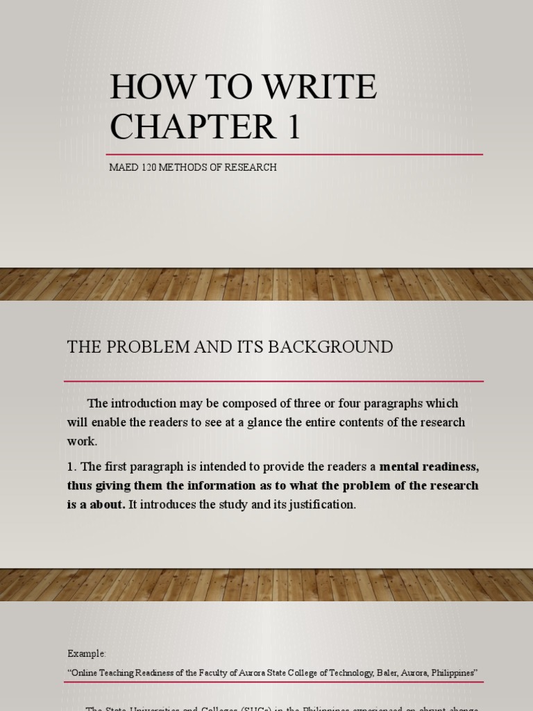 How To Write Chapter 1 | PDF | Hypothesis | Statistics