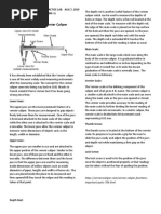 Parts and Functions of Vernier Caliper: Ass. Workshop Theory and Practice Lab Aug 7, 2019 Baybayon, Nowell P. Bsme-1L