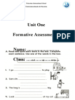 Formative Assessment 2 PYP 4 - Unit 1 - Uoi