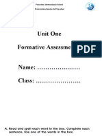 Formative Assessment 1 PYP 4 - Unit 1 - Uoi