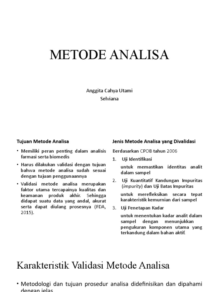 Validasi Metode Analisa Farmasi | PDF