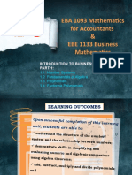 EBA 1093 Mathematics For Accountants & EBE 1133 Business Mathematics