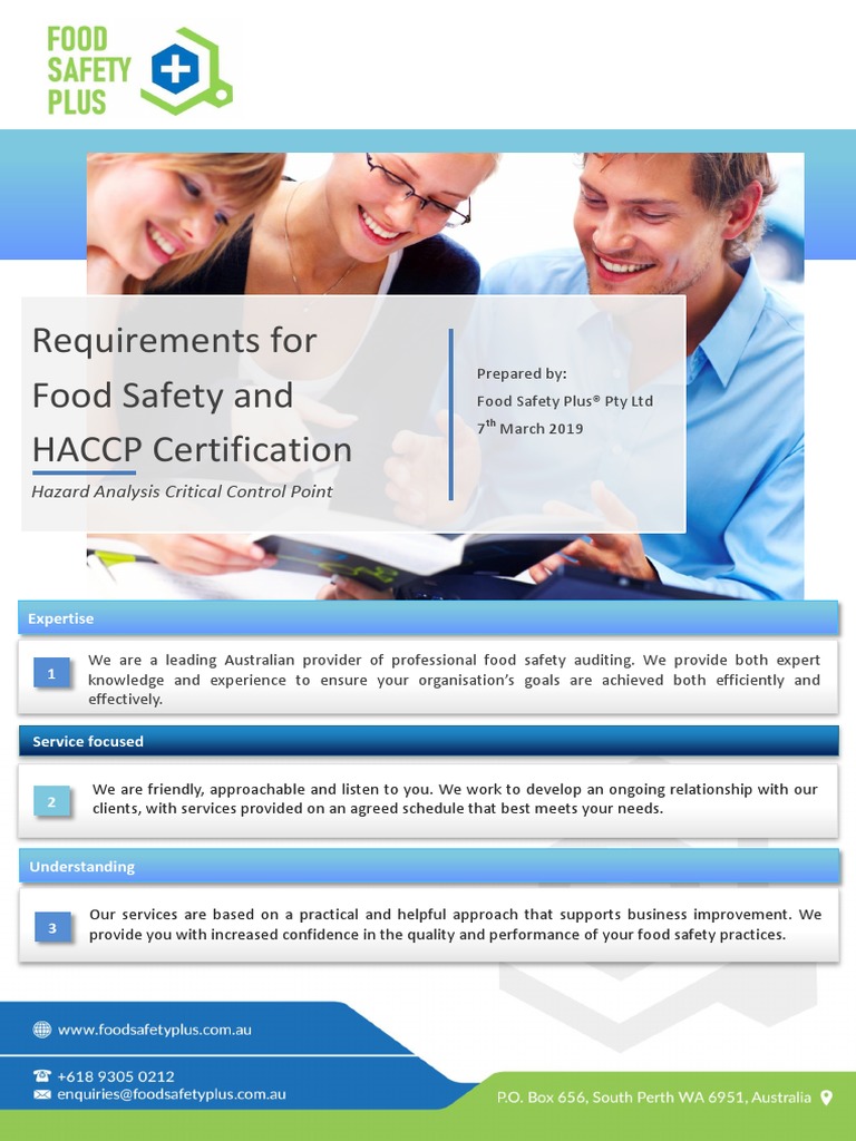 Food Safety Plus Food Safety Certification Requirements 2019.03 PDF