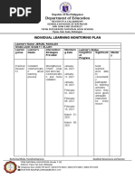 Department of Education: Individual Learning Monitoring Plan