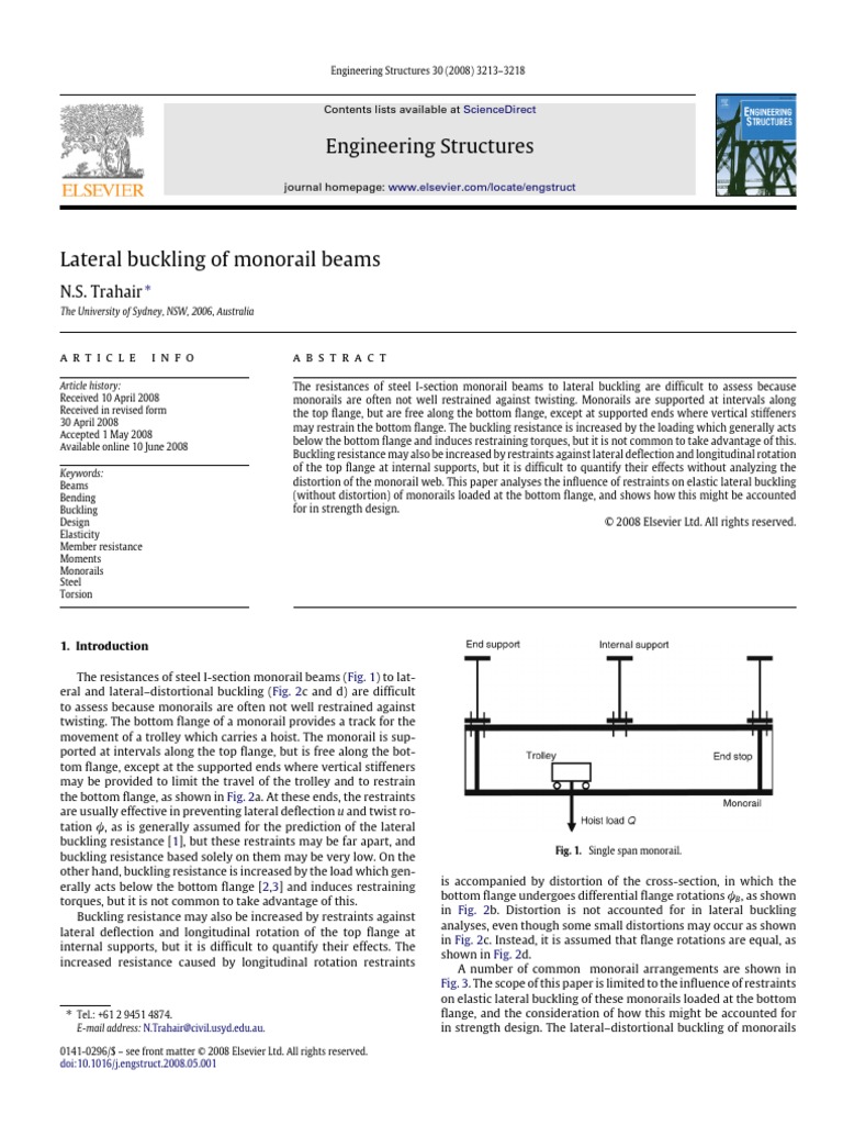 Engineering Structures: N.S. Trahair | PDF | Buckling | Beam (Structure)