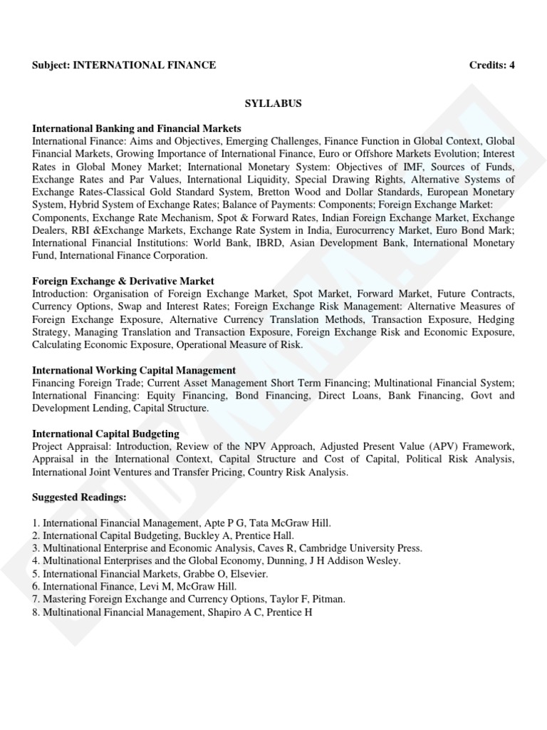 International Finance | PDF | Foreign Exchange Market | Exchange Rate