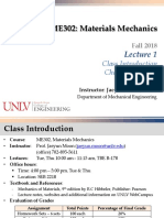 ME302: Materials Mechanics: Class Introduction Chap. 1 Stress
