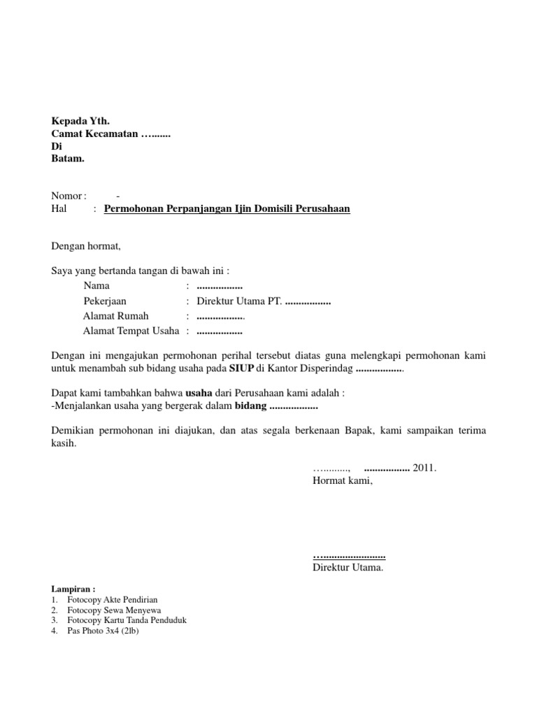 Contoh Surat Permohonan Pembiayaan Modal Kerja Mara