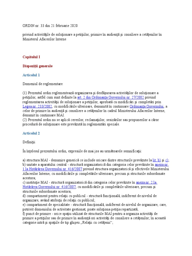 Ordin 33 | PDF