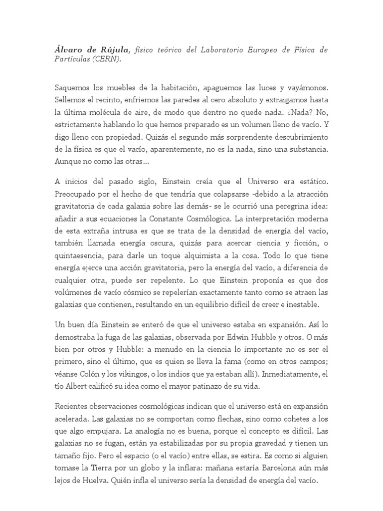 Álvaro de Rújula PDF Universo Bosón de Higgs