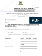 GONDWANA UNIVERSITY, GADCHIROLI - Supervisor Form