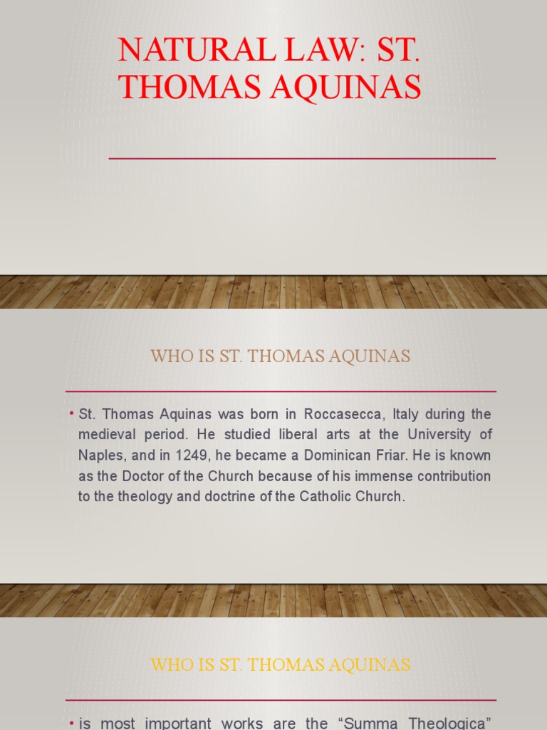 Natural Law - St. Thomas Aquinas | PDF | Thomas Aquinas | Natural Law