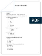 Questionnaire For Market Research of Vodafone