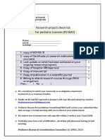 Research Project Check List For Pediatric Trainees (R2 &R3) : QCH - Pediatric Department Pediatric Residency Program
