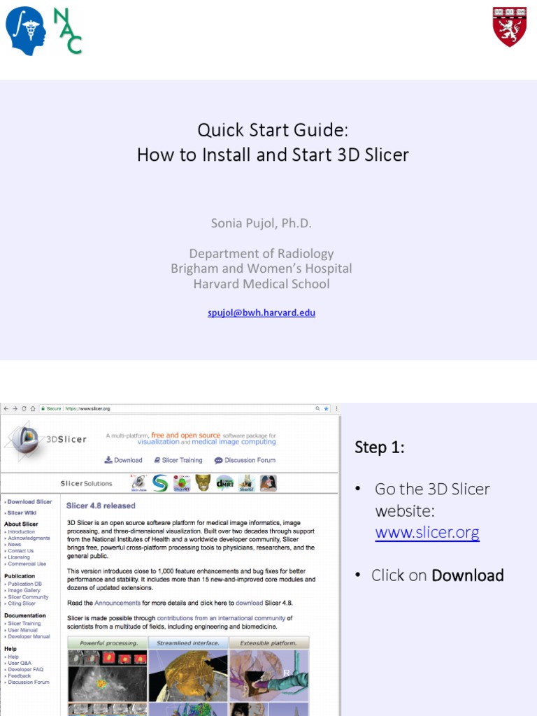 Quick Start Guide: How To Install and Start 3D Slicer | PDF | Software ...