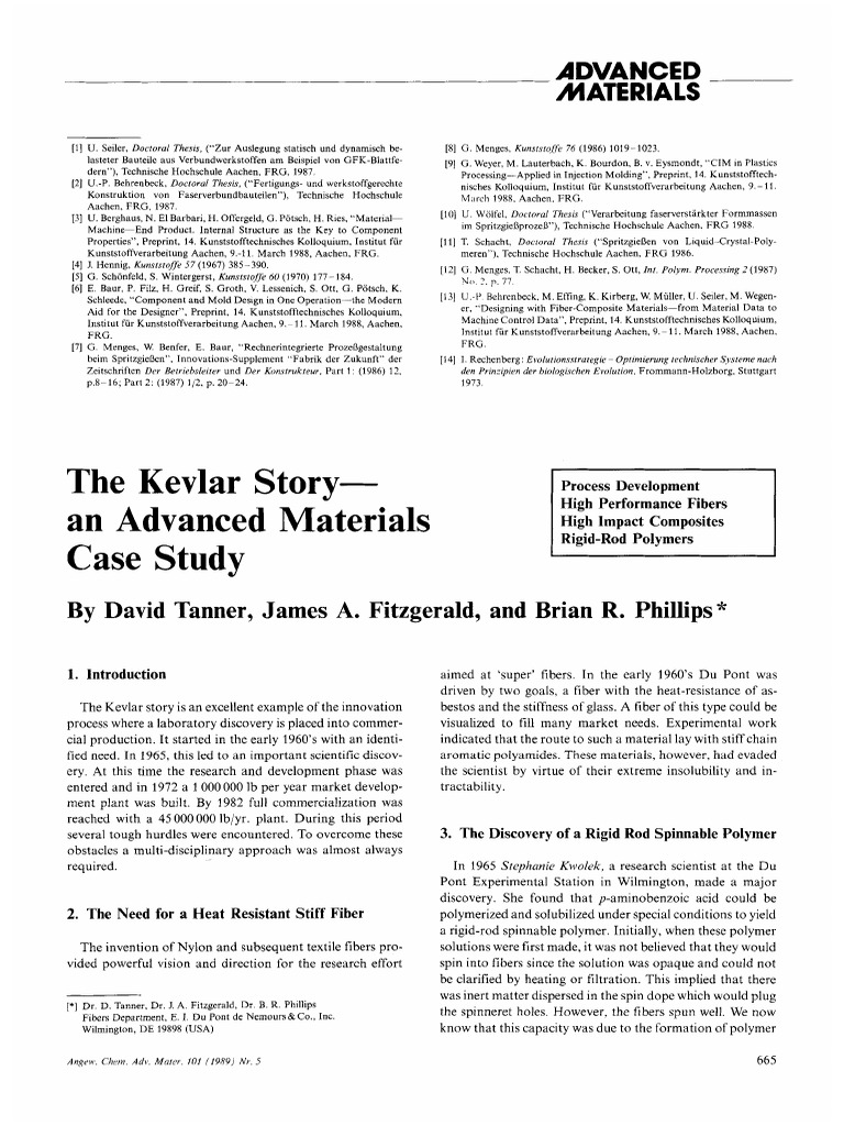 1989 - To Readthe Kevlar Story An Advanced Materials Case Study | PDF