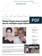 Gladys Reyes Mourns Death of Father Due To Multiple Organ Failure