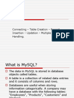 Mysql: Connecting - Table Creation - Record Insertion - Updation - Multiple Database Handling