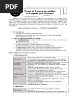 Types of Speech According To Purpose and Delivery: Lesson 6