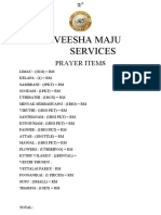 Kaveesha Maju Services: Prayer Items