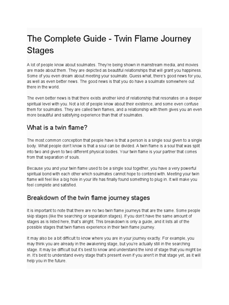 Ultimate Guide To Twin Flame Stages | PDF | Soul | Soulmate