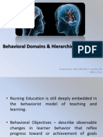Behavioral Domains & Hierarchies of Learning: Prepared By: Mae Michelle F. Aguilar, RN NRSG-215A