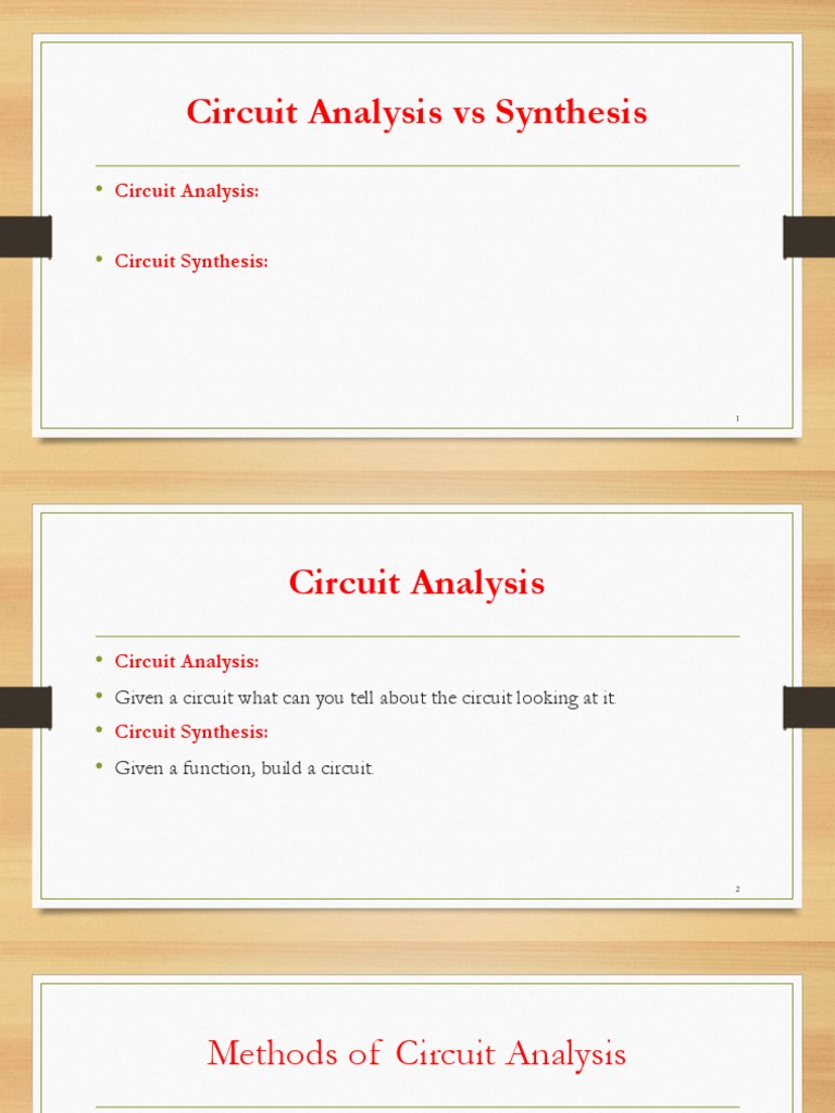 Methods of Circuit Analysis A Comparison of Node Analysis and Other