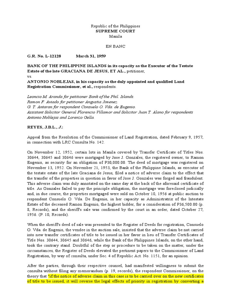 Adverse Claim in Execution Sale Dispute | PDF | Mortgage Law | Foreclosure