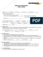 Well-Control Worksheet: Driller's Method