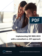 Implementing ISO 9001:2015 With A Consultant vs. DIY Approach