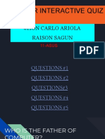 Our Interactive Quiz: Jhon Carlo Ariola Raison Sagun