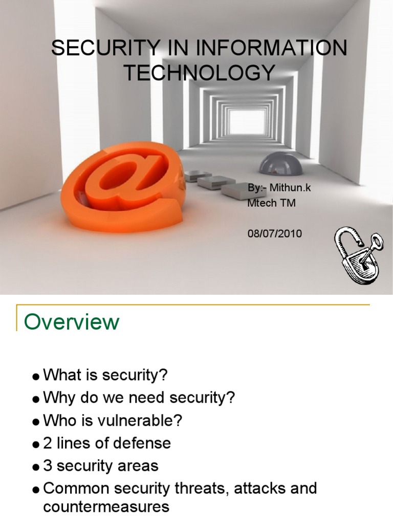 Security in Information Technology: By:-Mithun.k Mtech TM | PDF ...