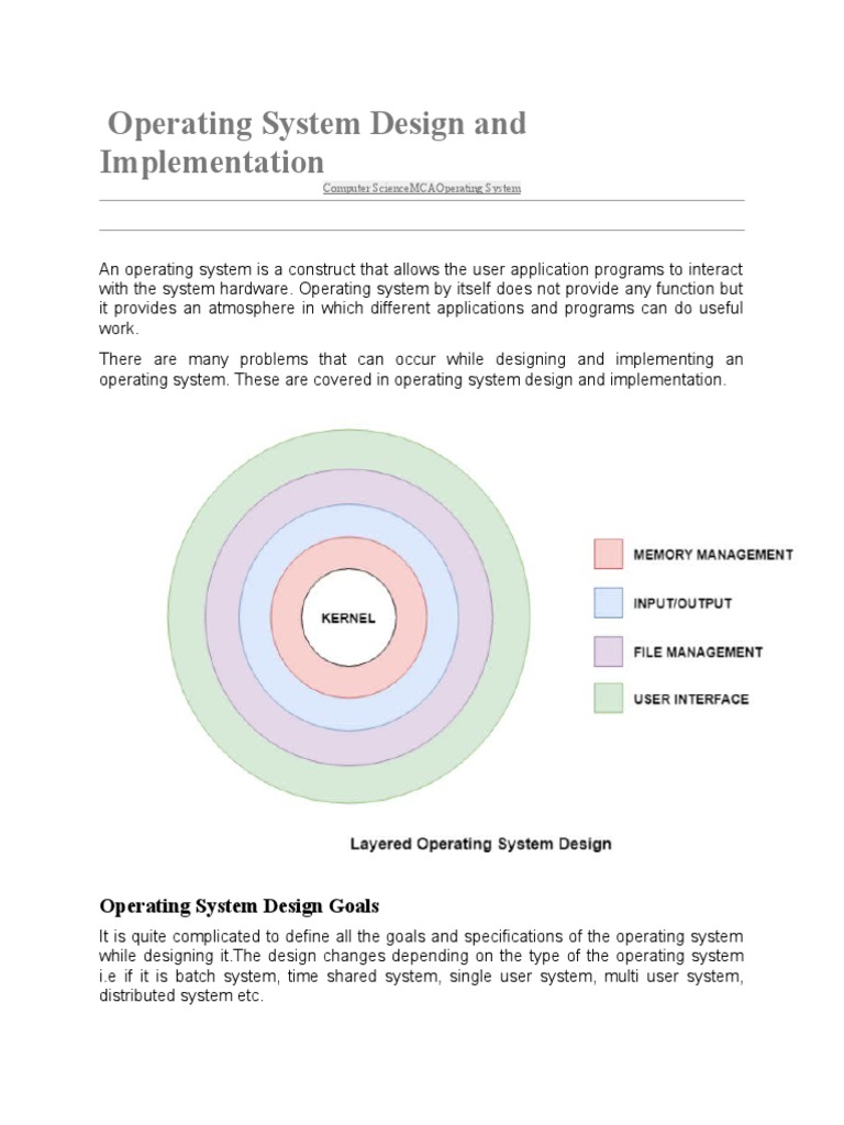 Operating System Design and Implementation | PDF | Operating System ...