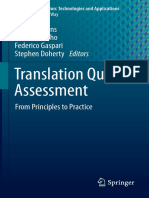 Translation Quality Assessment: Joss Moorkens Sheila Castilho Federico Gaspari Stephen Doherty Editors