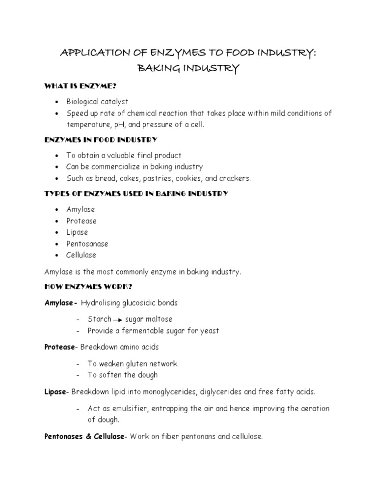 Application of Enzymes To Food Industry PDF