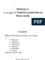 Effects of Nano Scale: Changes in Physical, Chemical, Mechanical & Optical Properties