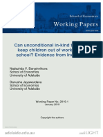 Working Papers: Can Unconditional In-Kind Transfers Keep Children Out of Work and in School? Evidence From Indonesia