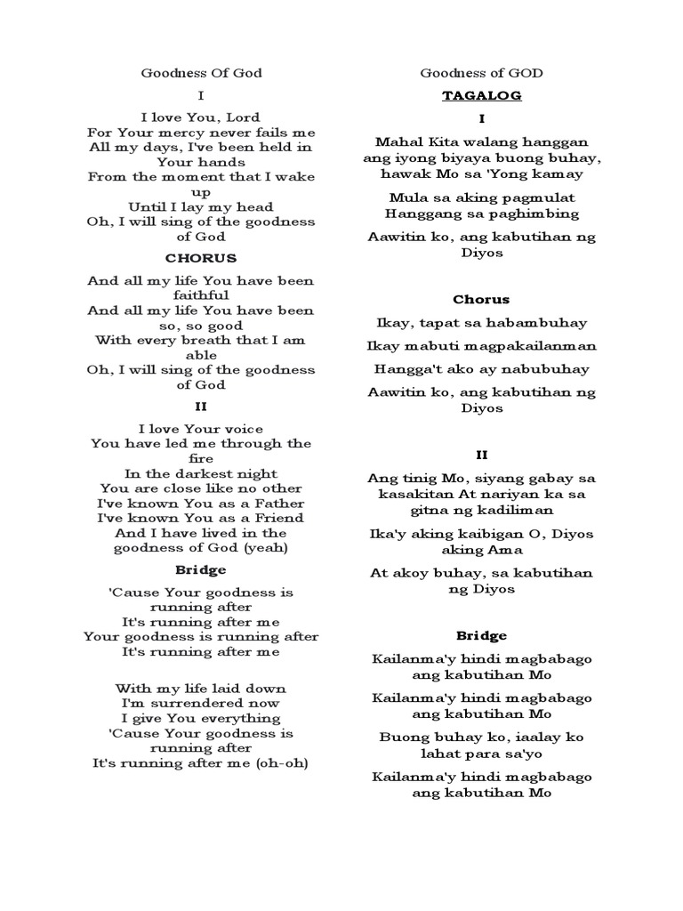 Goodness Of God Engtag PDF