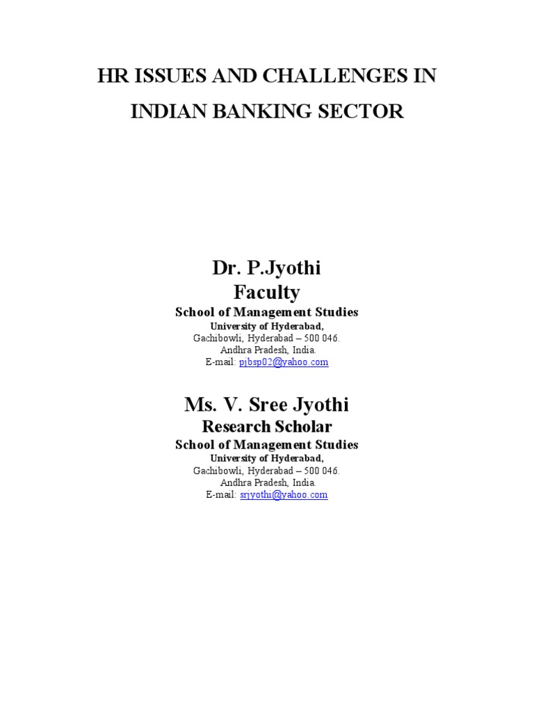 HR Challenges in Indian Banking Sector | PDF | Human Resources | Banks