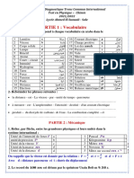 Evaluation Diagnostique Tronc Commun International