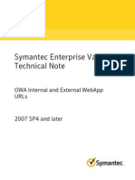 Symantec Enterprise Vault™ Technical Note: Owa Internal and External Webapp Urls