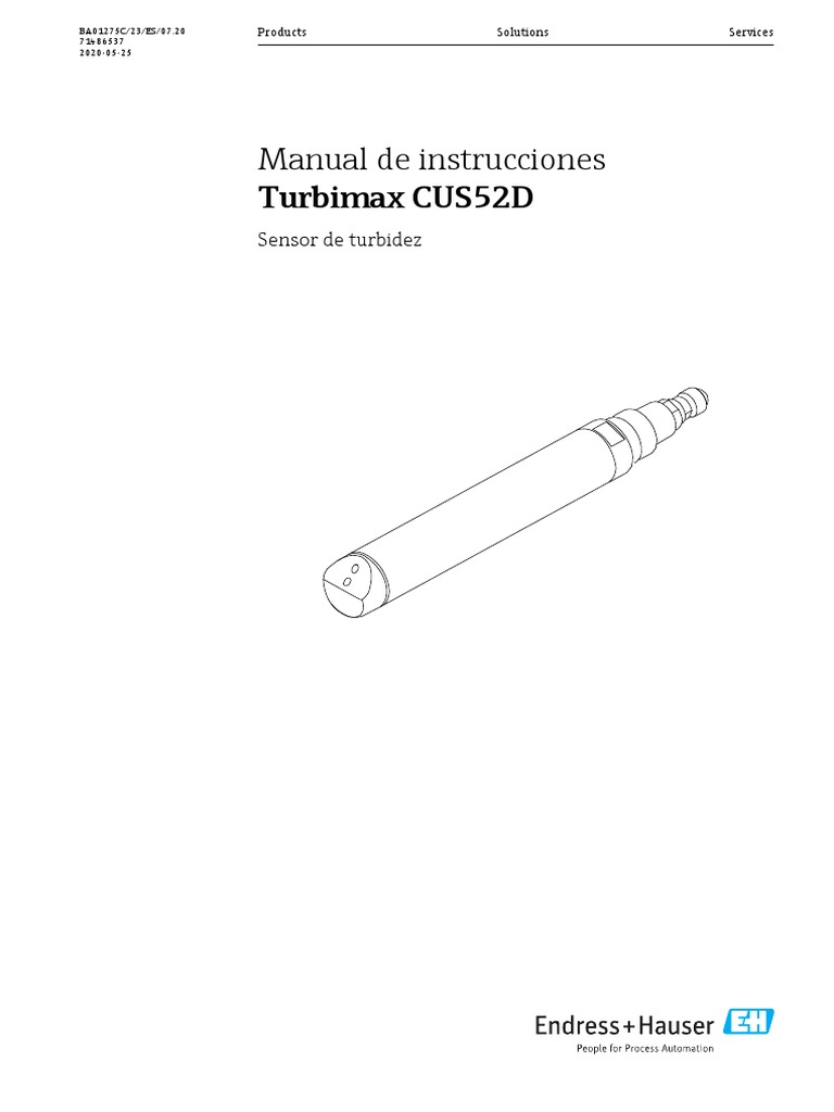 Manual del Sensor Turbimax CUS52D | PDF | Descarga (hidrología) | Agua