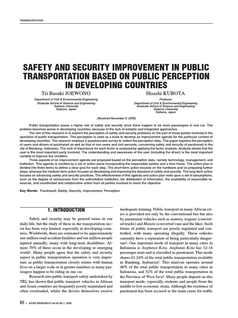 Safety and Security Improvement in Public Transportation Based On